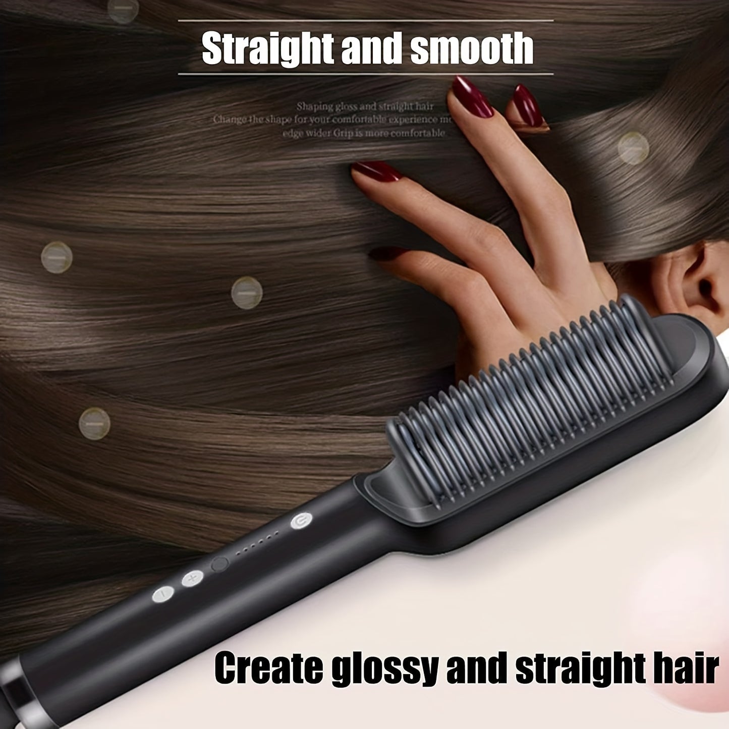 2-in-1 Electric Hair Straightener Brush
